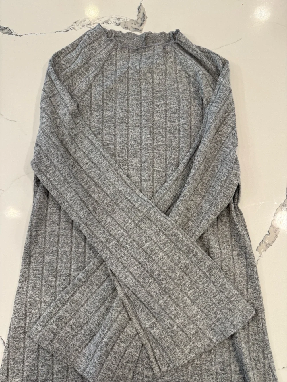Topshop Classic Ribbed Crewneck Sweater Dress - Gray